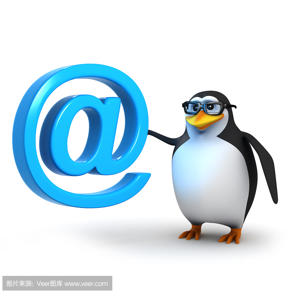 3d企鹅有一个电子邮件地址符号