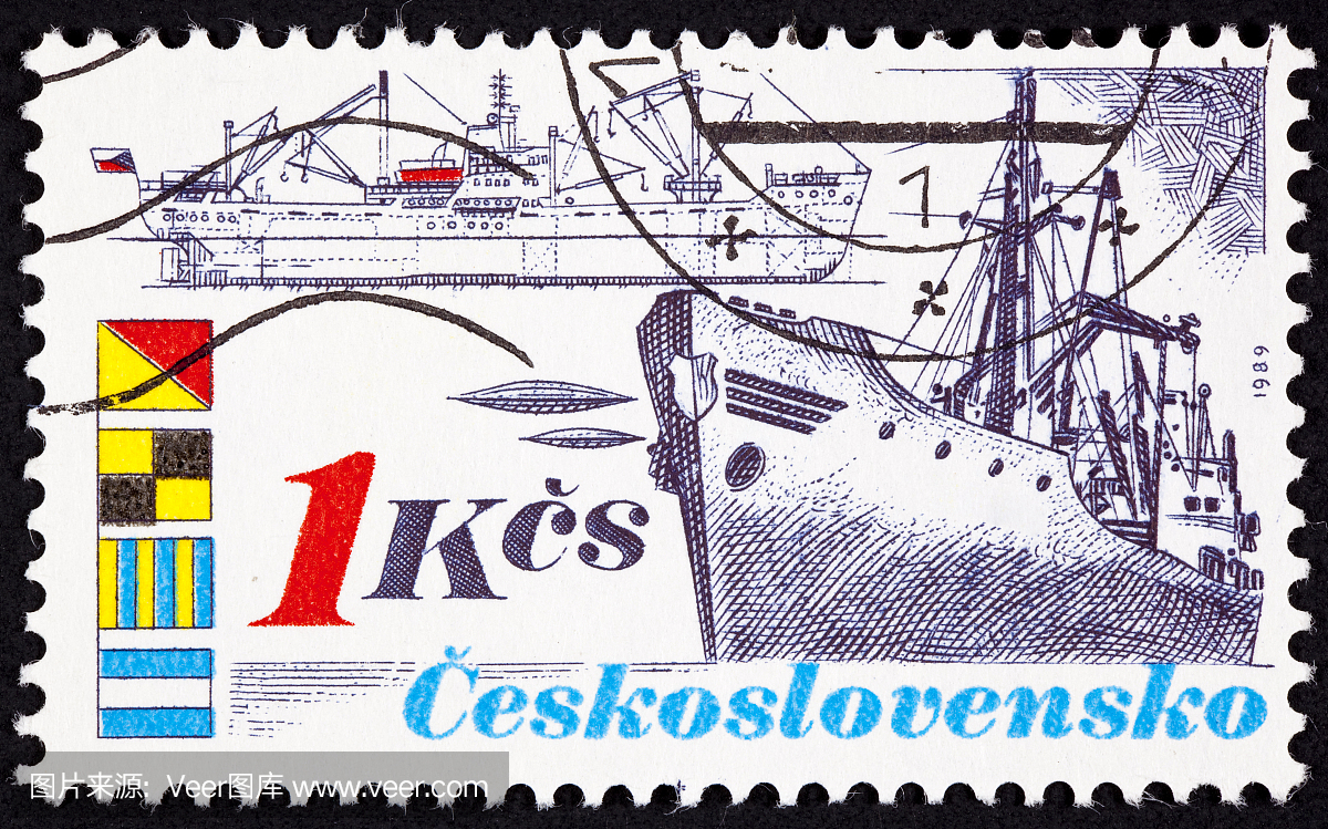 取消捷克斯洛伐克邮票复古货币弓侧视图