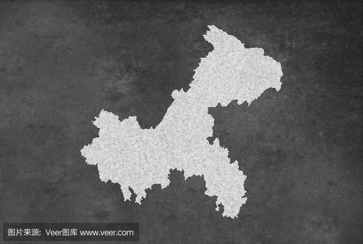 省重庆地图在老黑板上