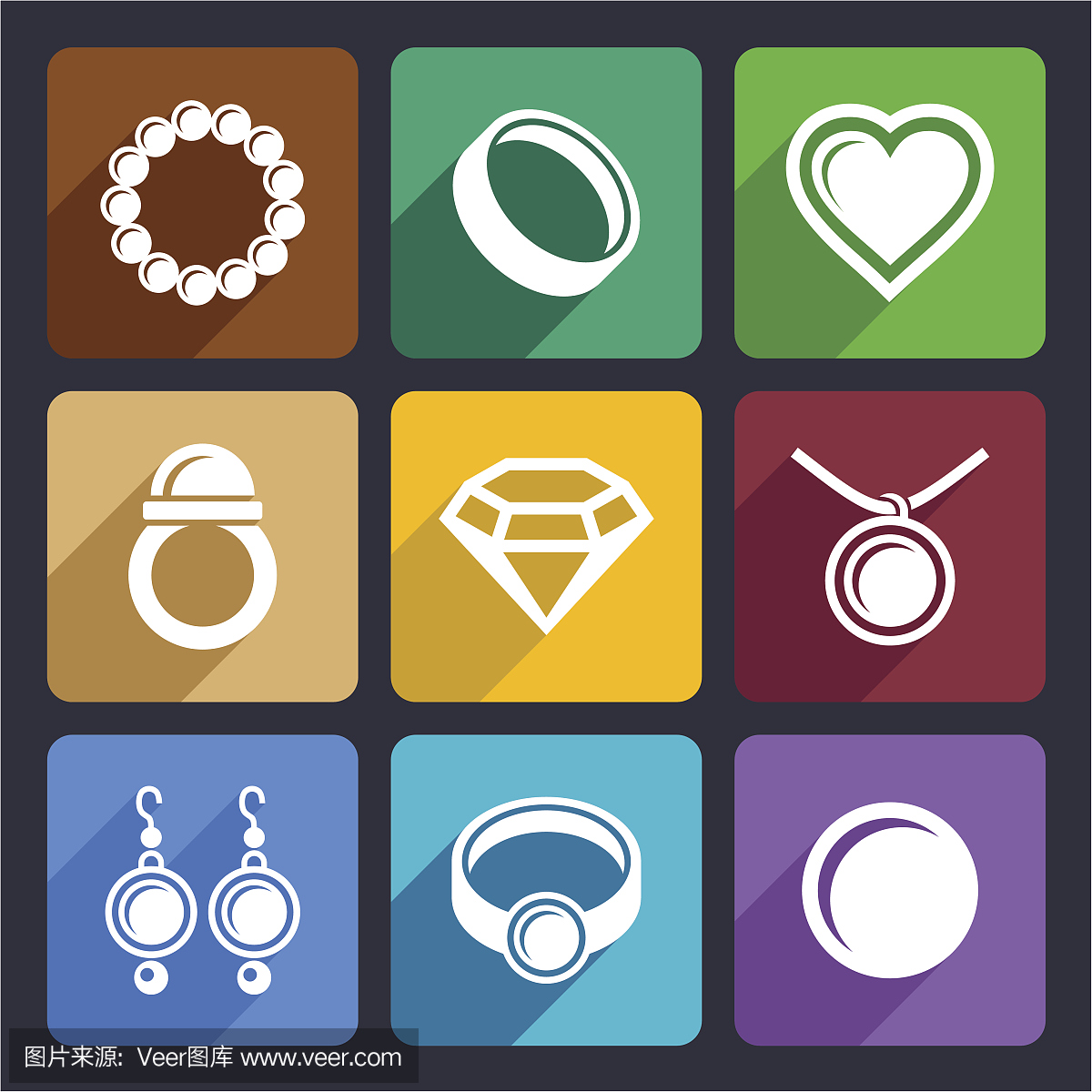 珠宝平面图标集33