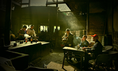 老成都茶馆儿童画