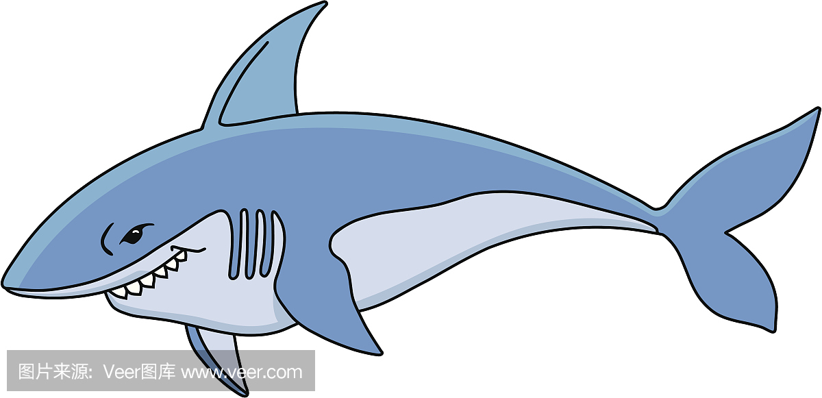 鲨鱼卡通矢量图