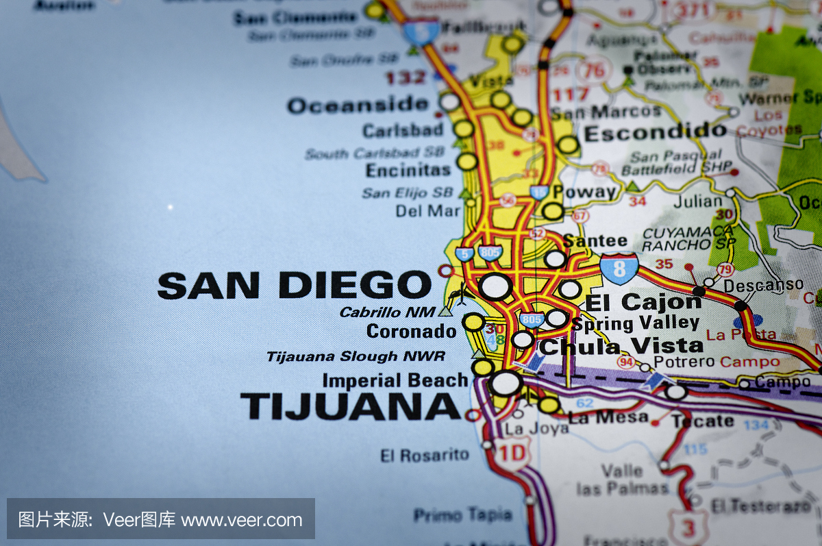 圣地亚哥,加州地图
