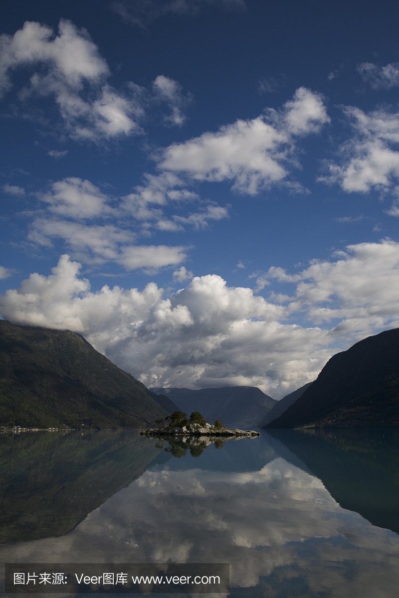 西弗加兹,西Fjords,垂直画幅,天空