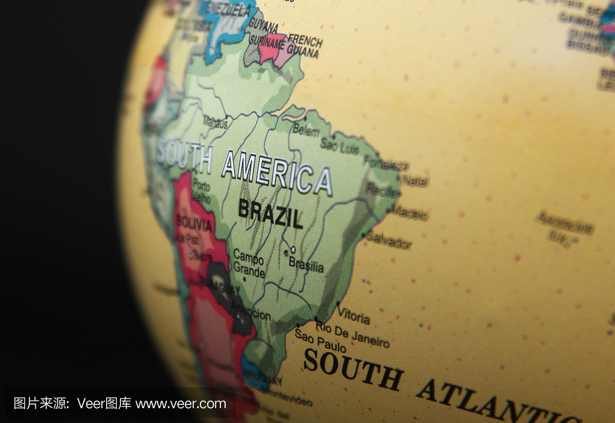 南美洲 - 巴西地图