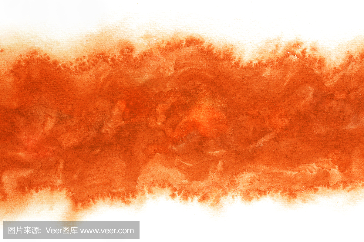 秋季红色墨水季节性抽象或复古水彩颜料背景