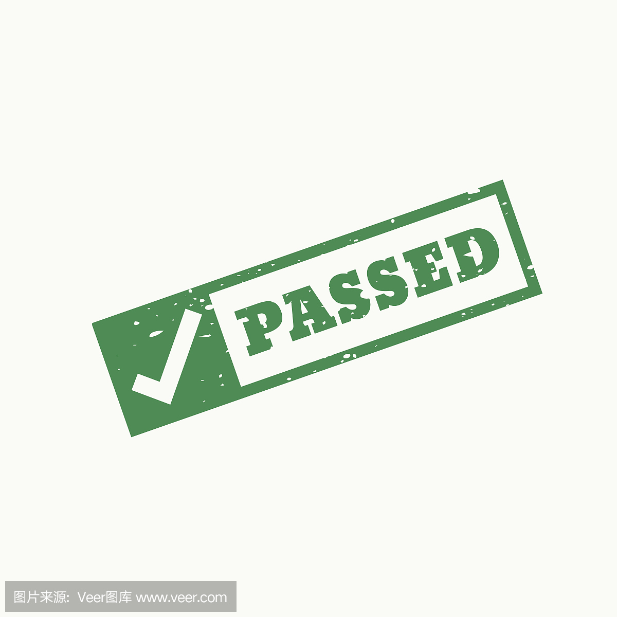 passed stamp checkmark sign and symbol