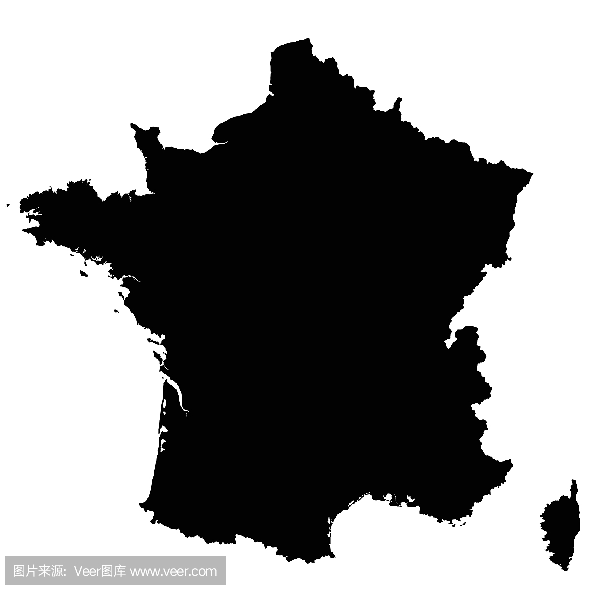 法国地图轮廓矢量