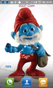 有趣可爱的蓝精灵动态手机壁纸_有趣可爱的蓝-94kb