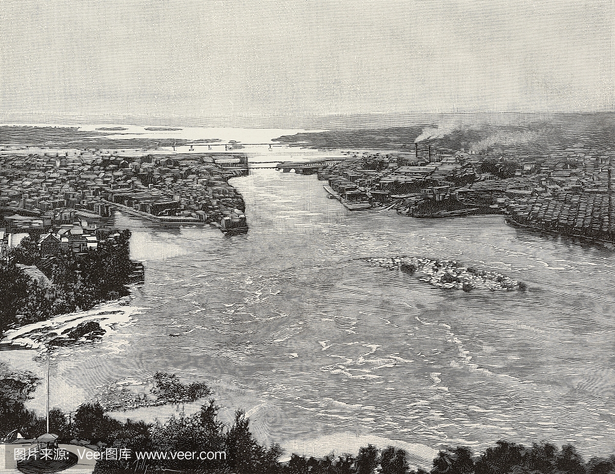 加拿大渥太华河岸上的木材区,1900年5月5日第