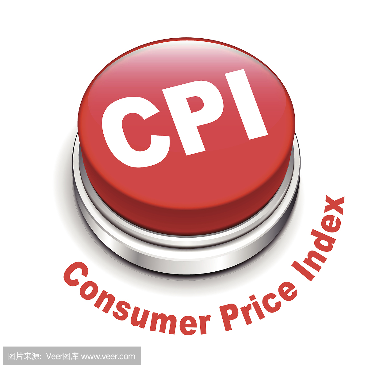 CPI(消费者价格指数)按钮的3d图示