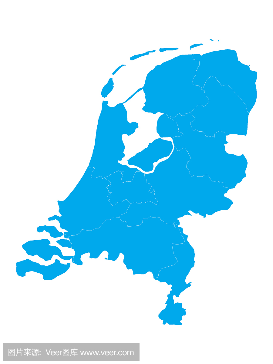 荷兰的蓝色地图有省的