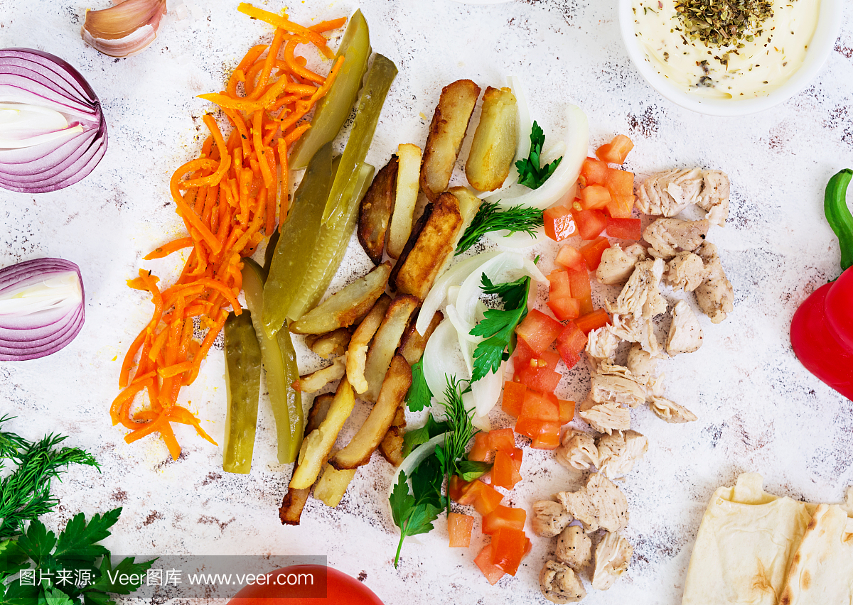 墨西哥玉米煎饼,墨西哥玉米饼,墨西哥煎饼,烤肉