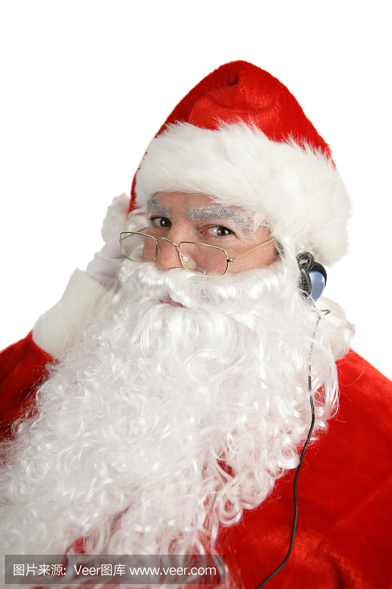 圣诞老人听耳机