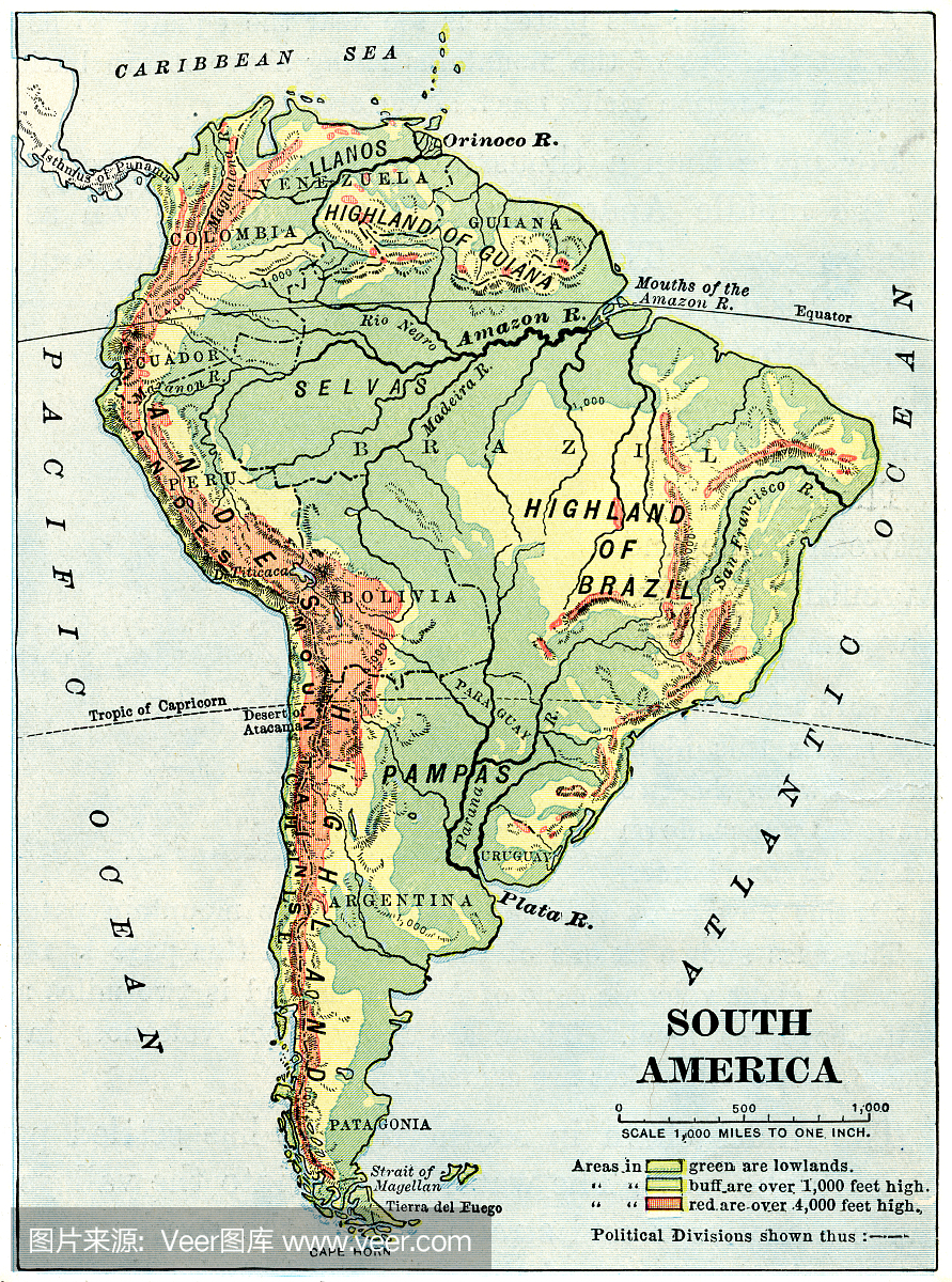 南美洲地图1892年