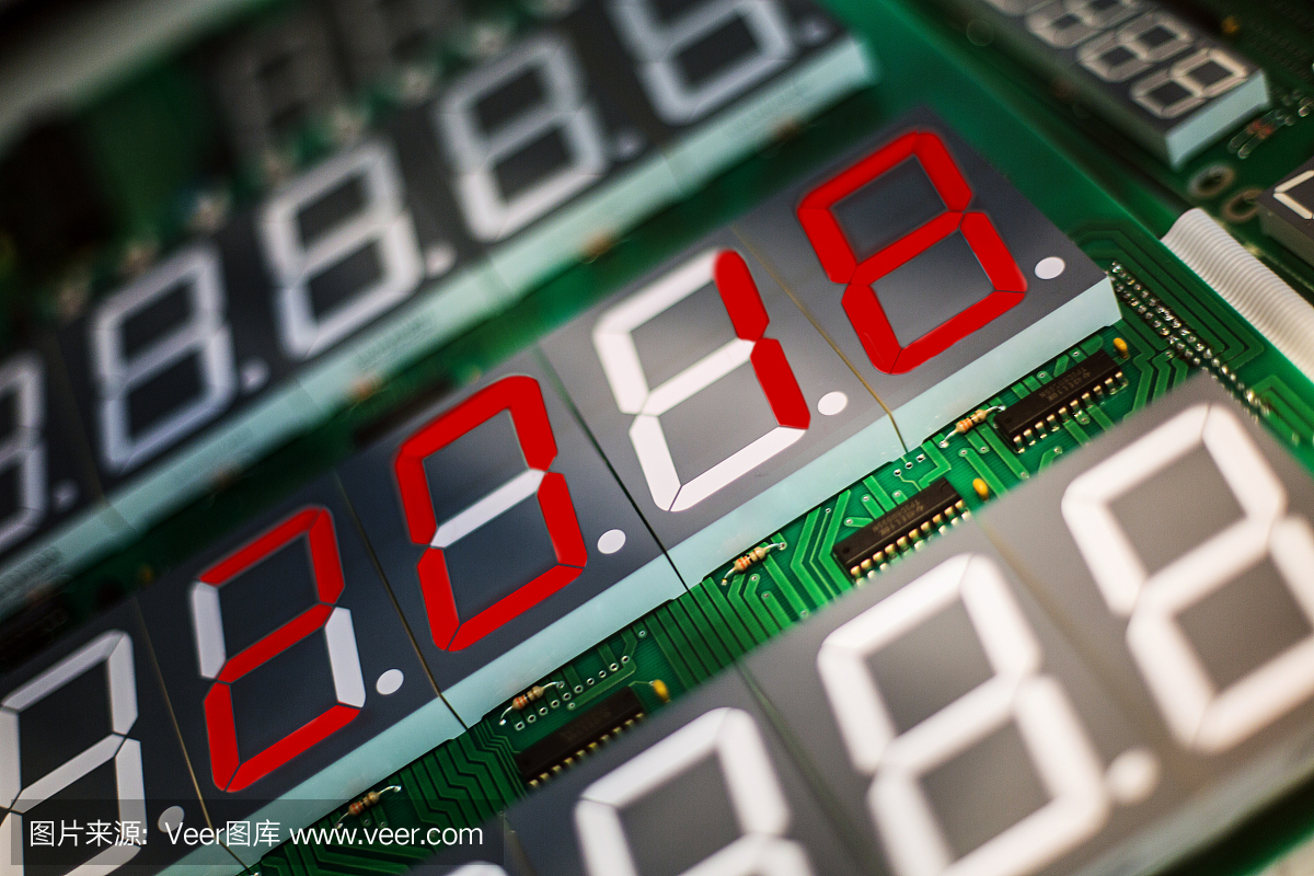 数字显示电子元件电路板