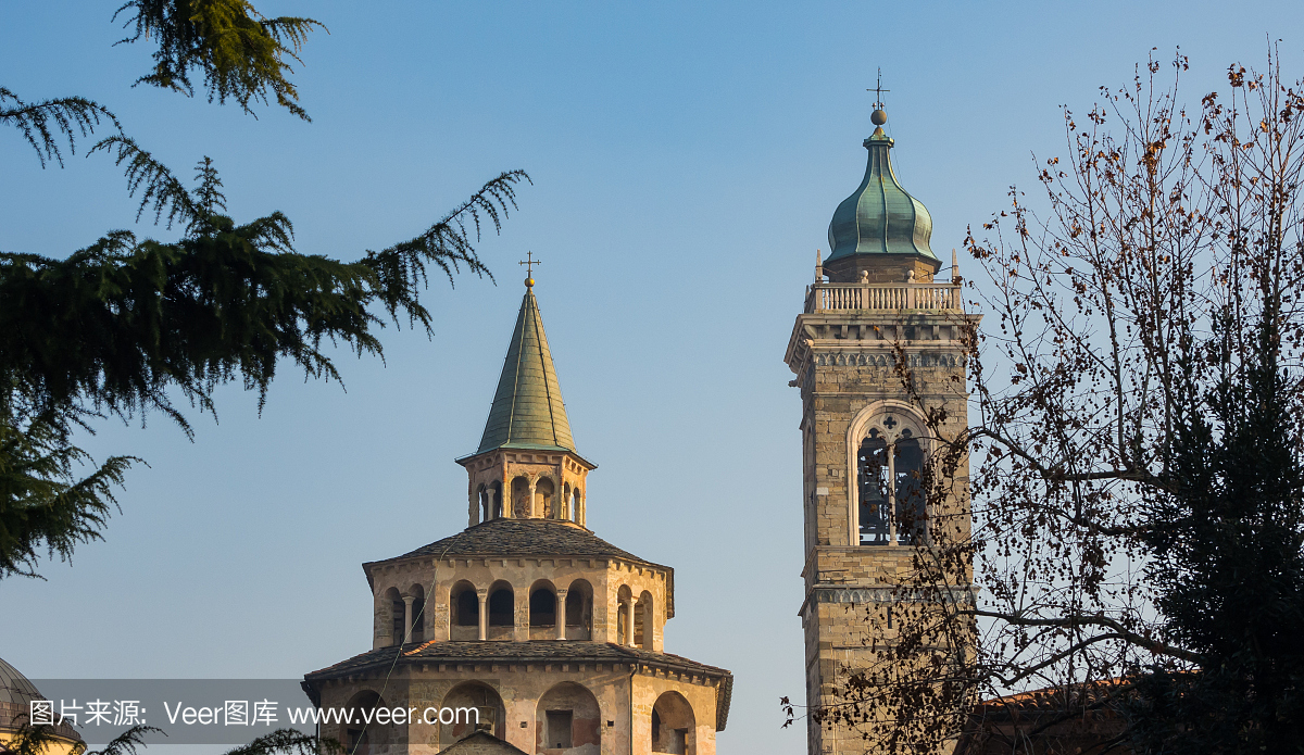 贝加莫 - 古城(Citta Alta)。意大利美丽的城市之