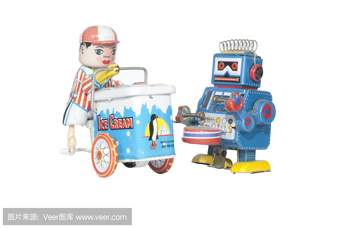 机器人和冰淇淋车玩具