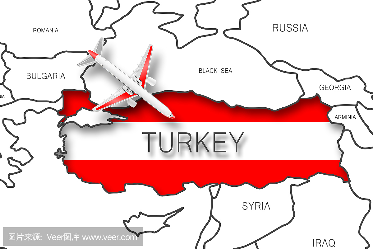 飞机在土耳其地图