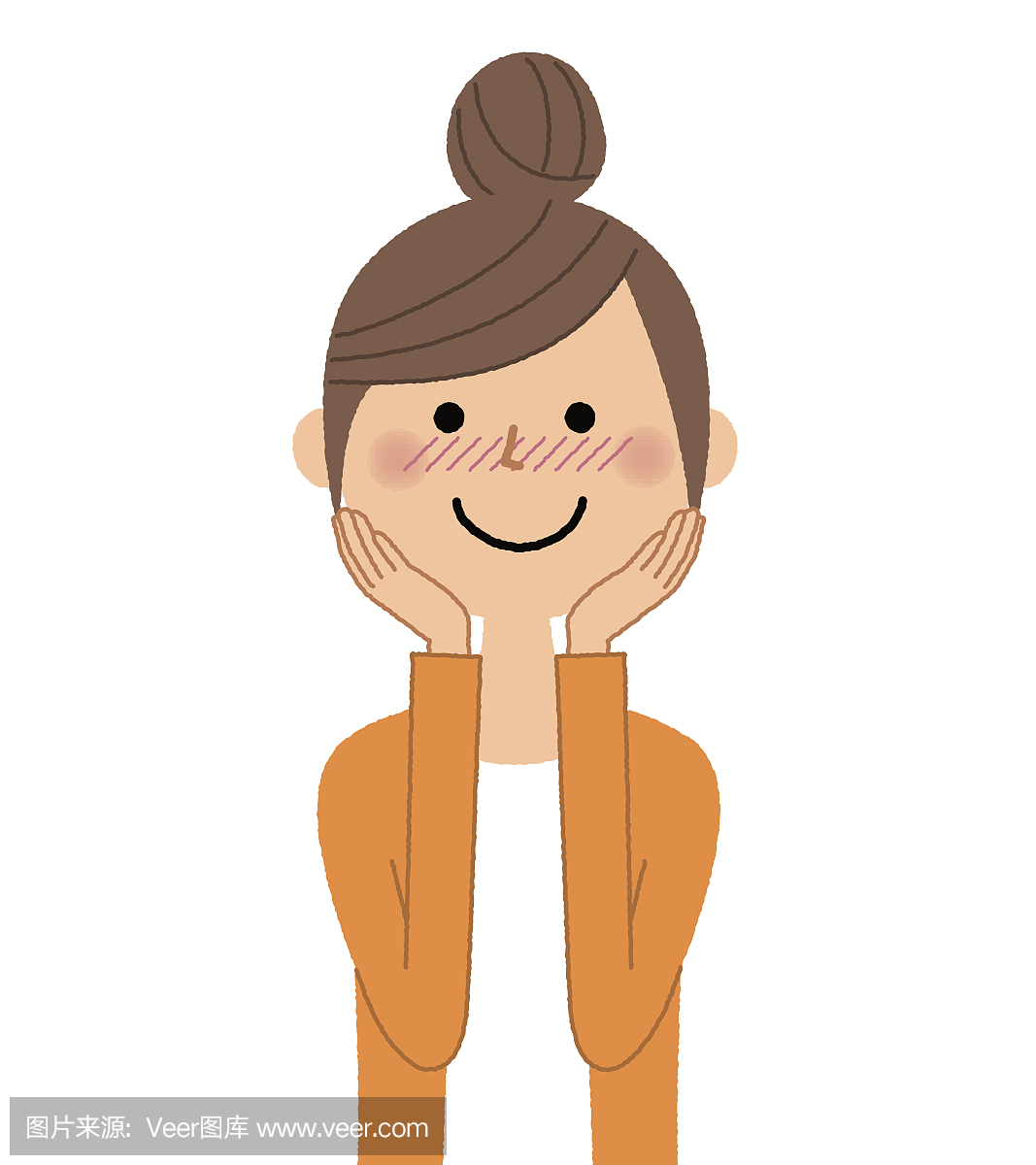 Young woman,mama,Be shy