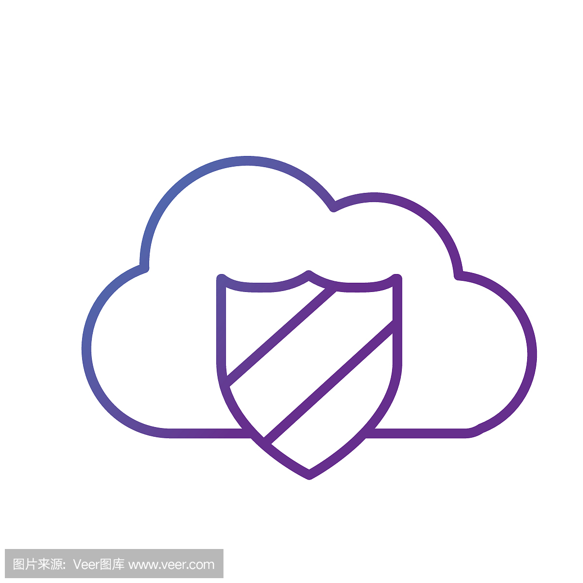 line cloud data center with security shield
