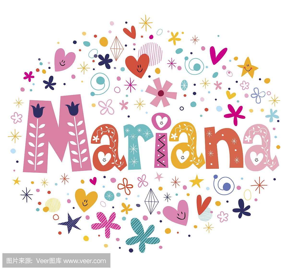 玛丽安娜女装名字装饰刻字型设计