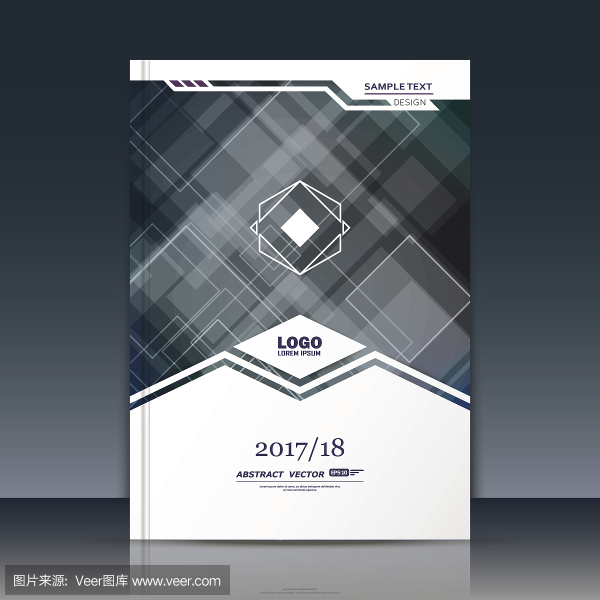 抽象构成。黑白字体纹理。方形施工。白色a4