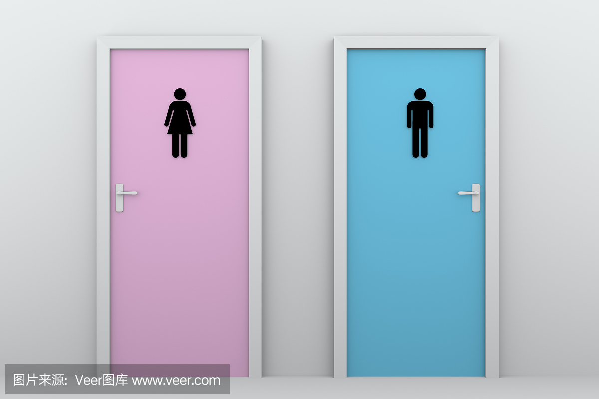 男孩和女孩的厕所门
