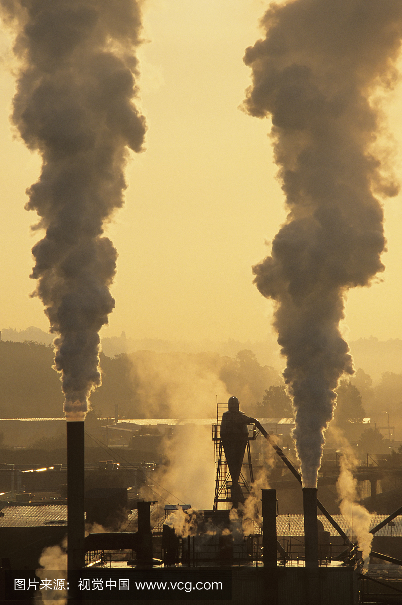 全球变暖,工业排放和污染。加拿大不列颠哥伦