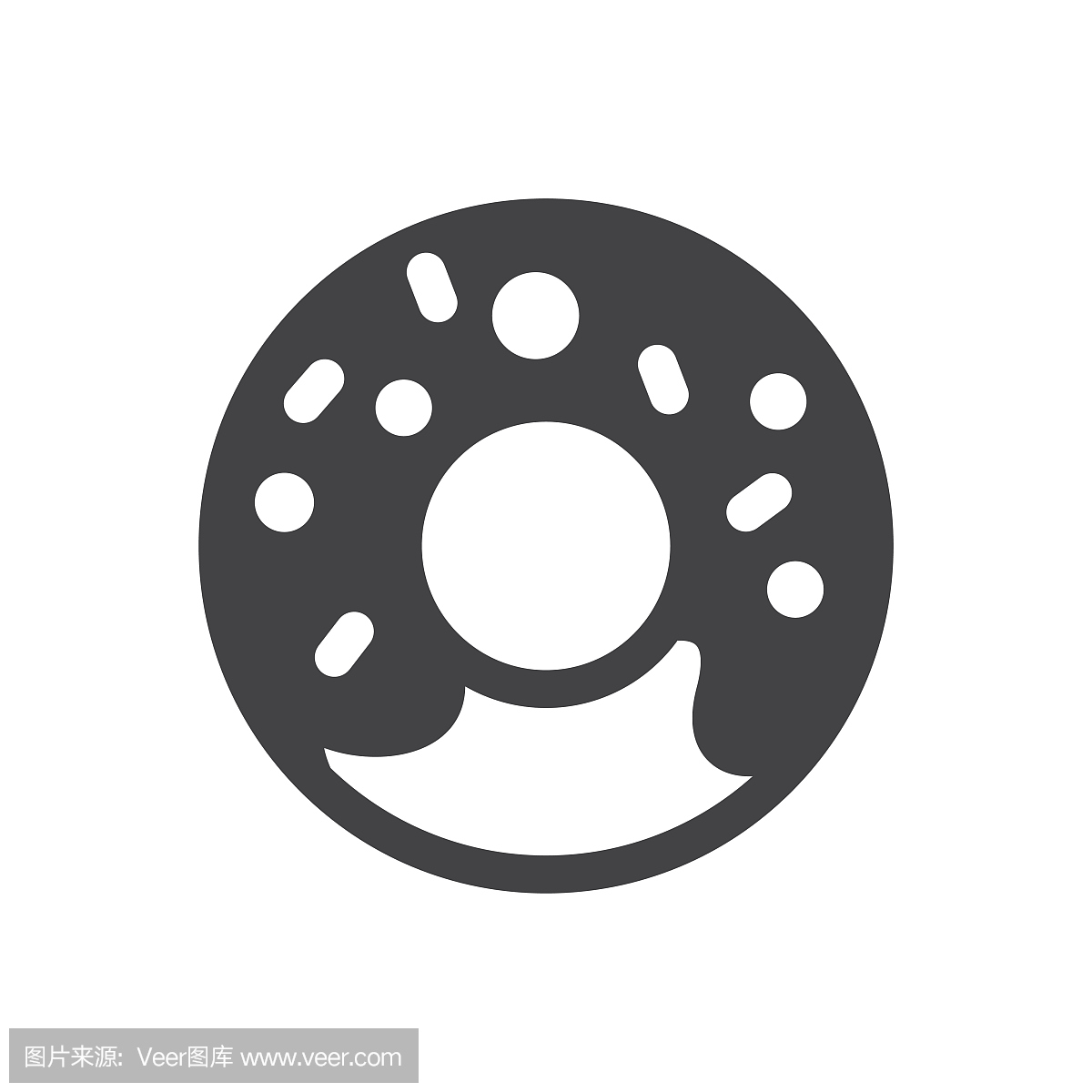 甜甜圈单色面包店图标