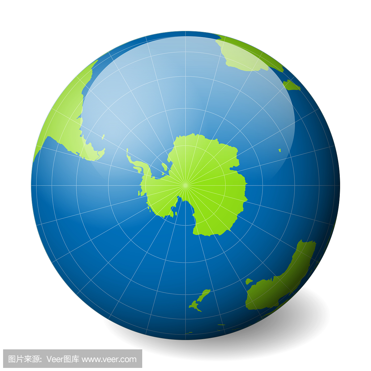 地球地球与绿色的世界地图和蓝色的海洋和海洋