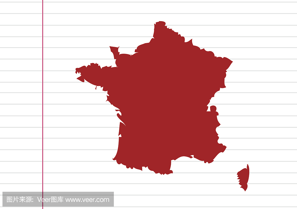 法国,法国共和国的地图和国旗