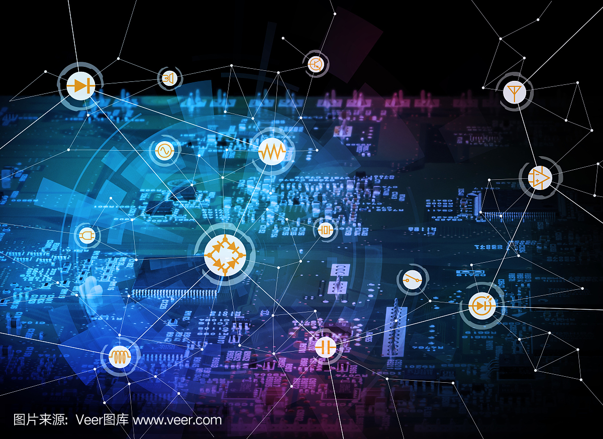 电路板上的有线原理图符号图标