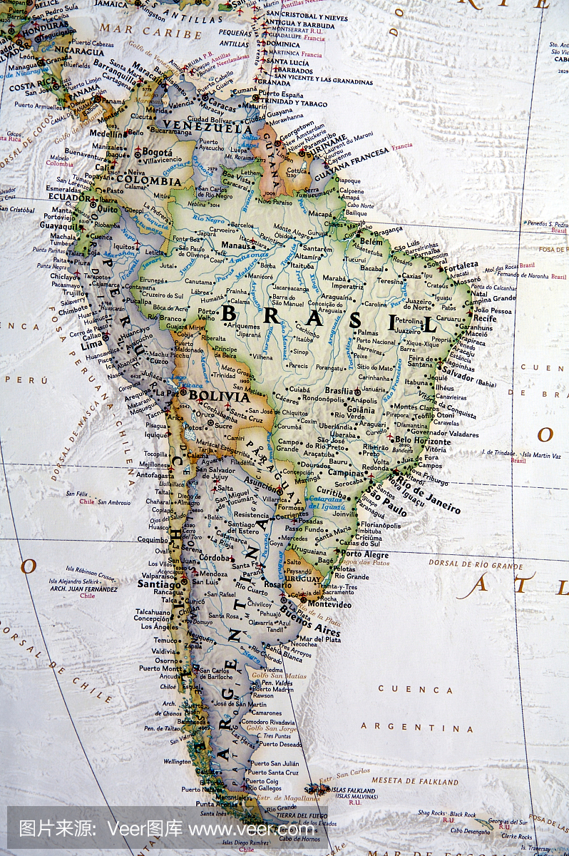 南美洲国家地图