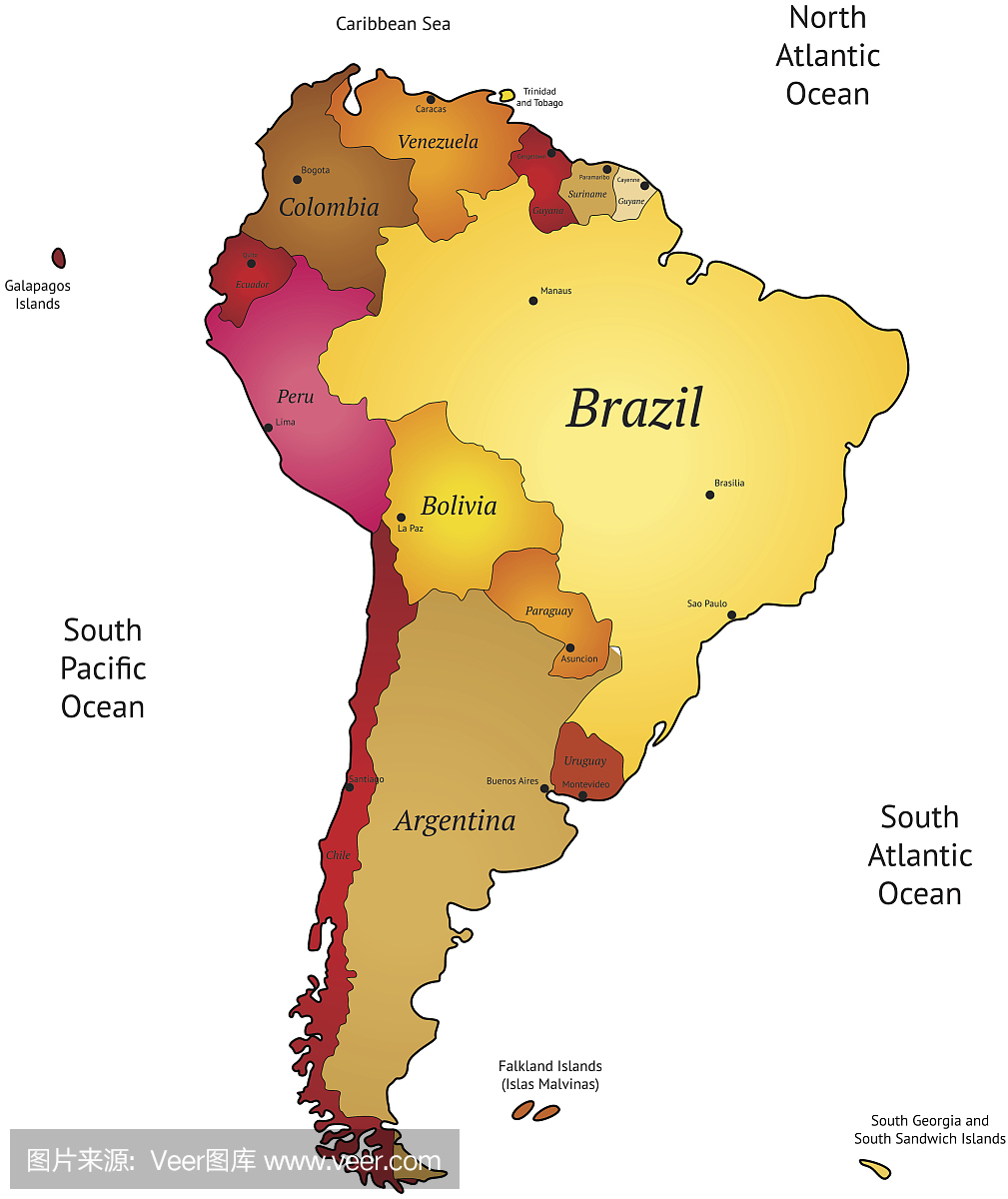 拉丁美洲地图