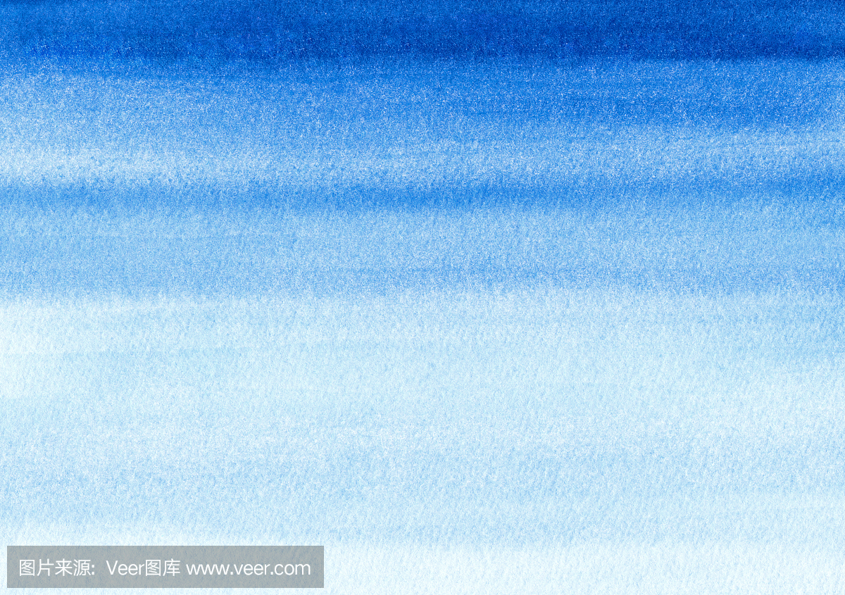 海洋或海军蓝色水彩渐变填充背景。水彩污渍。