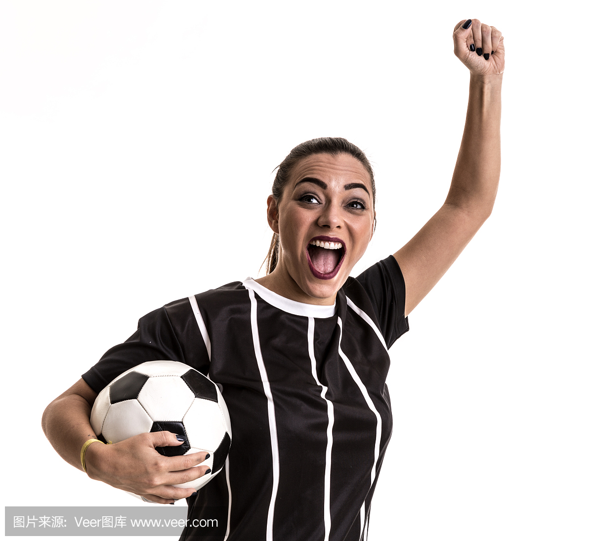 黑色和白色制服上的球迷\/体育播放器庆祝在白