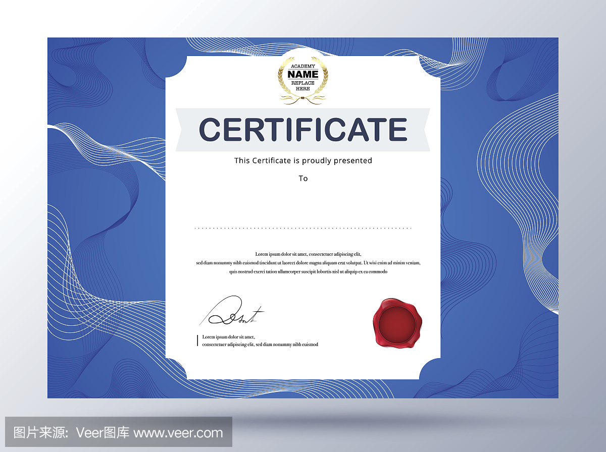 Certificate template design with simple concep