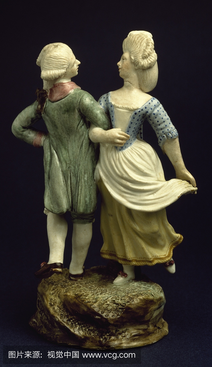夫妇跳舞,瓷器,身高20厘米,国王费迪南德王室制