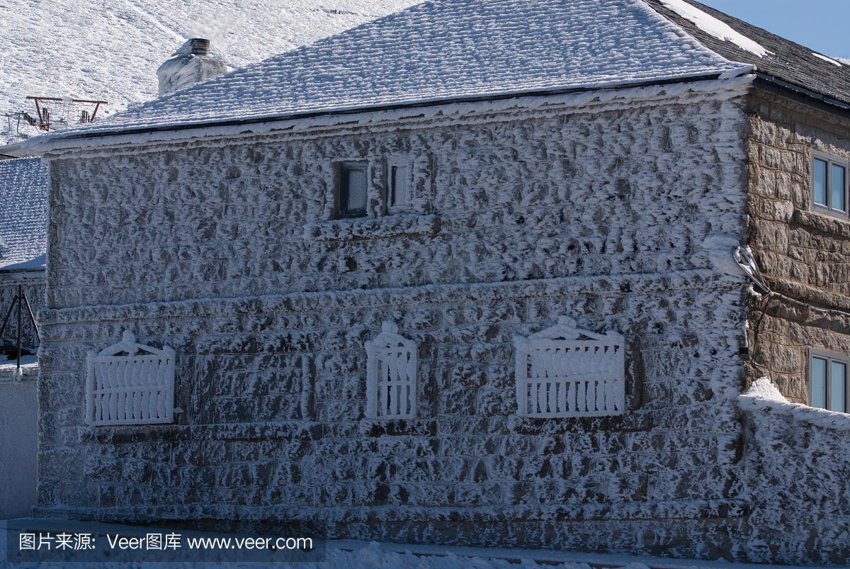 冬天在山navacerrada马德里,西班牙,