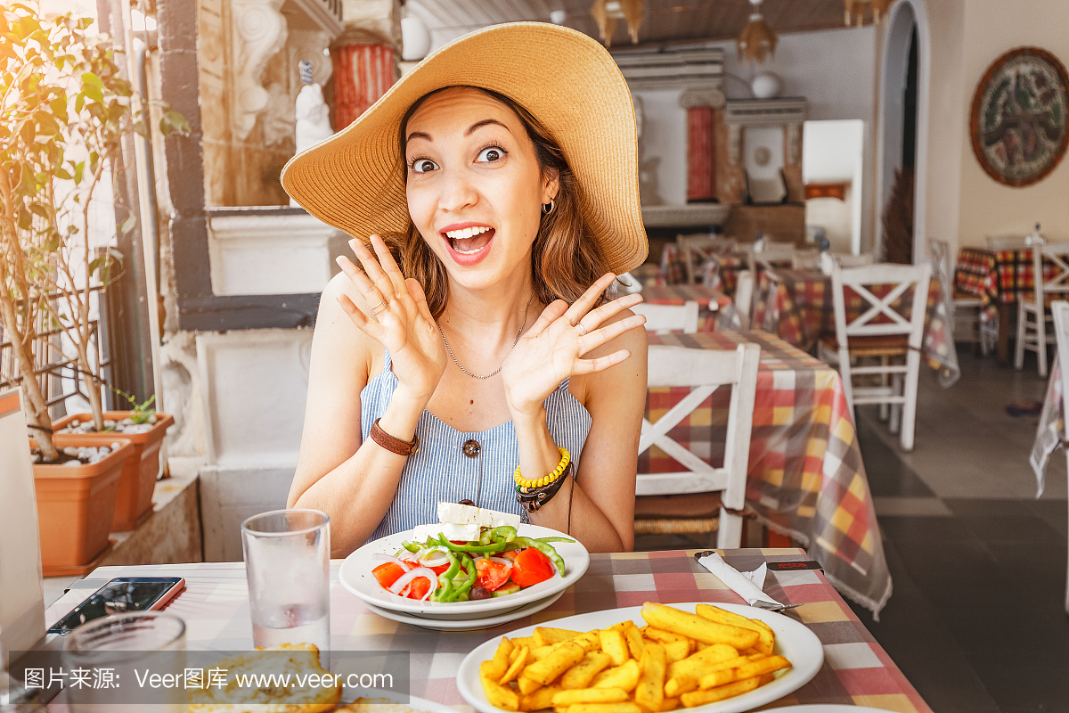 希腊,希腊沙拉,餐具,沙拉