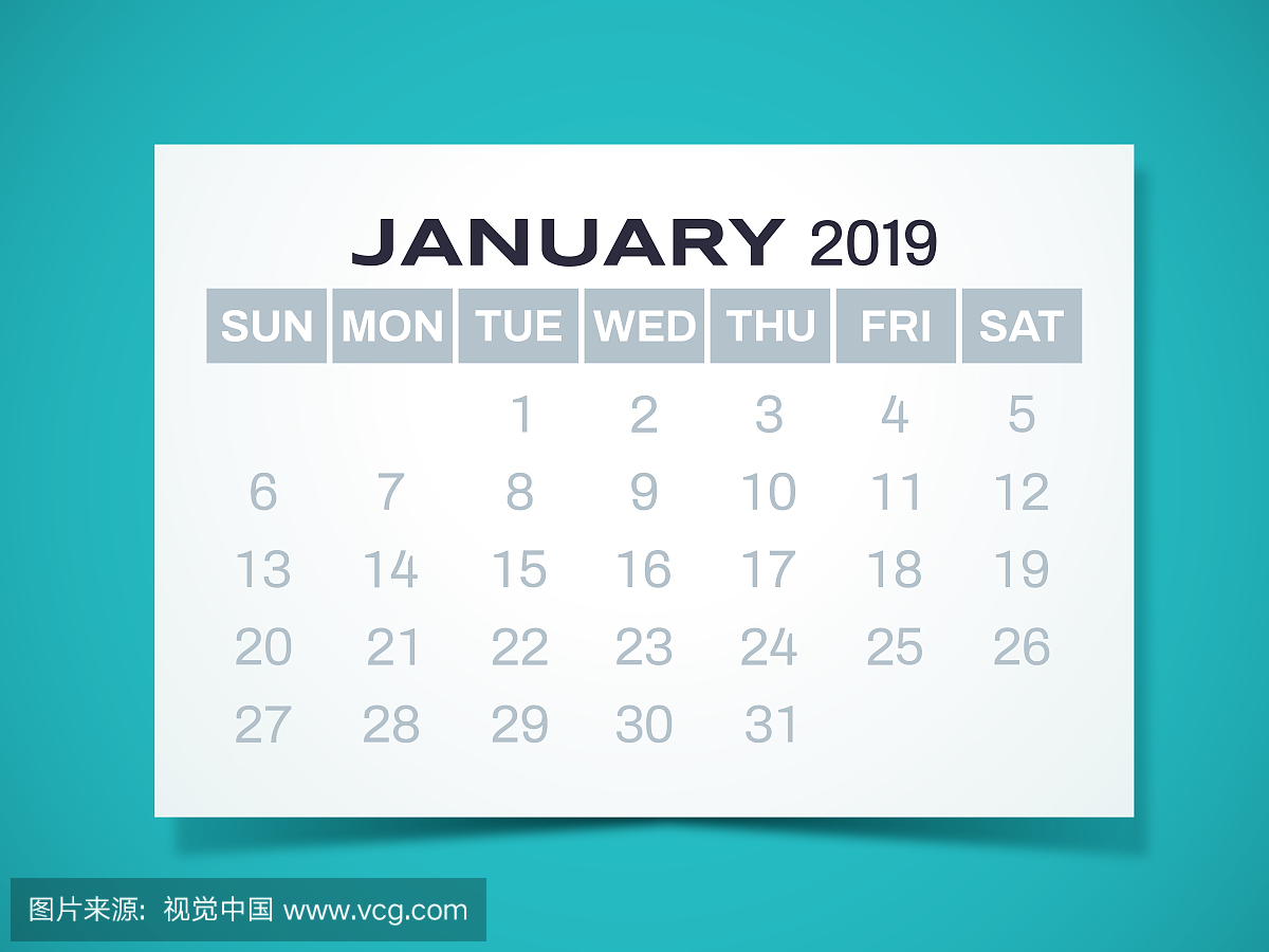 January 2019 Calendar