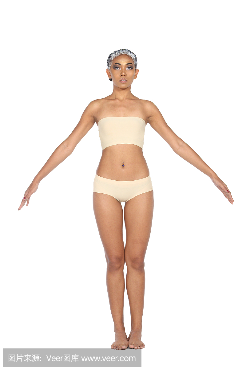 Snap全身身材谭皮肤女模特肤色肤色内裤赤脚
