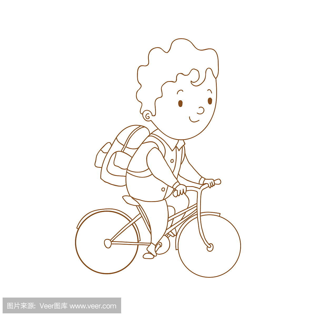 浅灰色手绘自行车线稿插画图片素材免费下载 - 觅知网