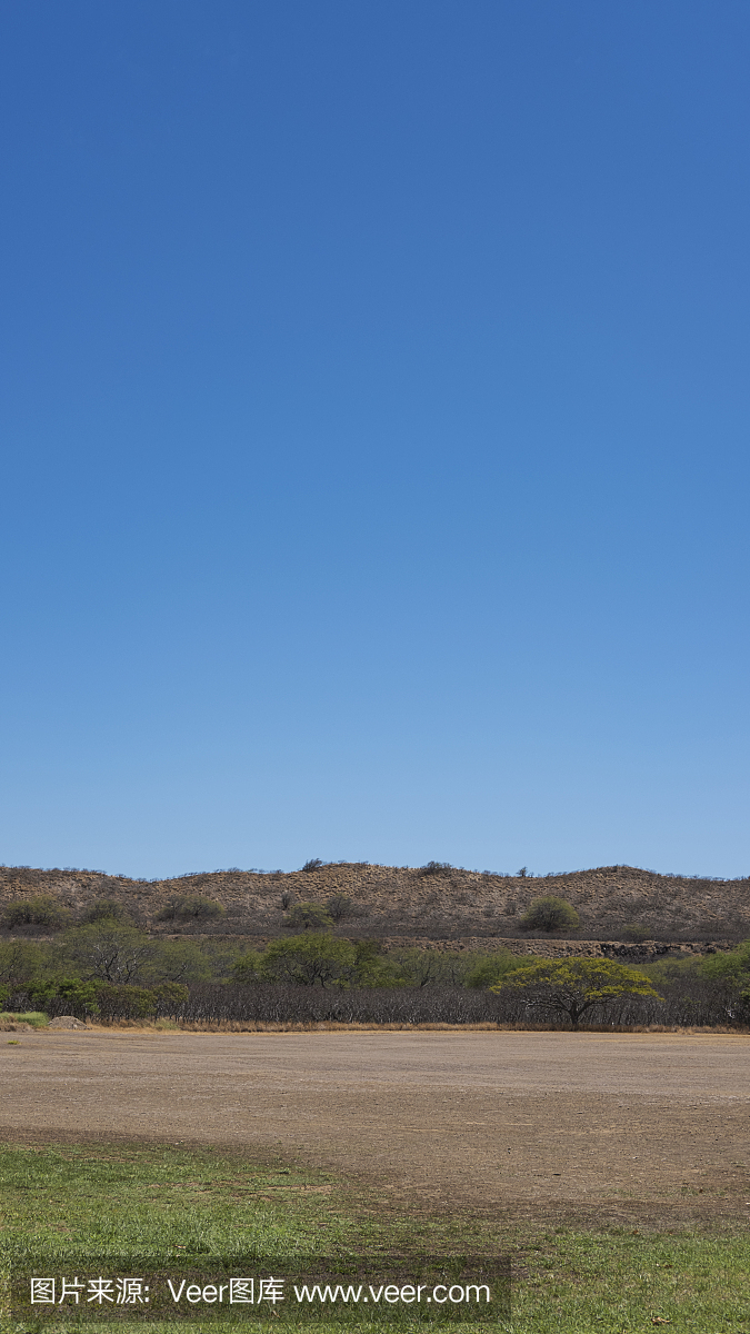 钻石头火山口内的景观,美国夏威夷瓦胡岛火奴