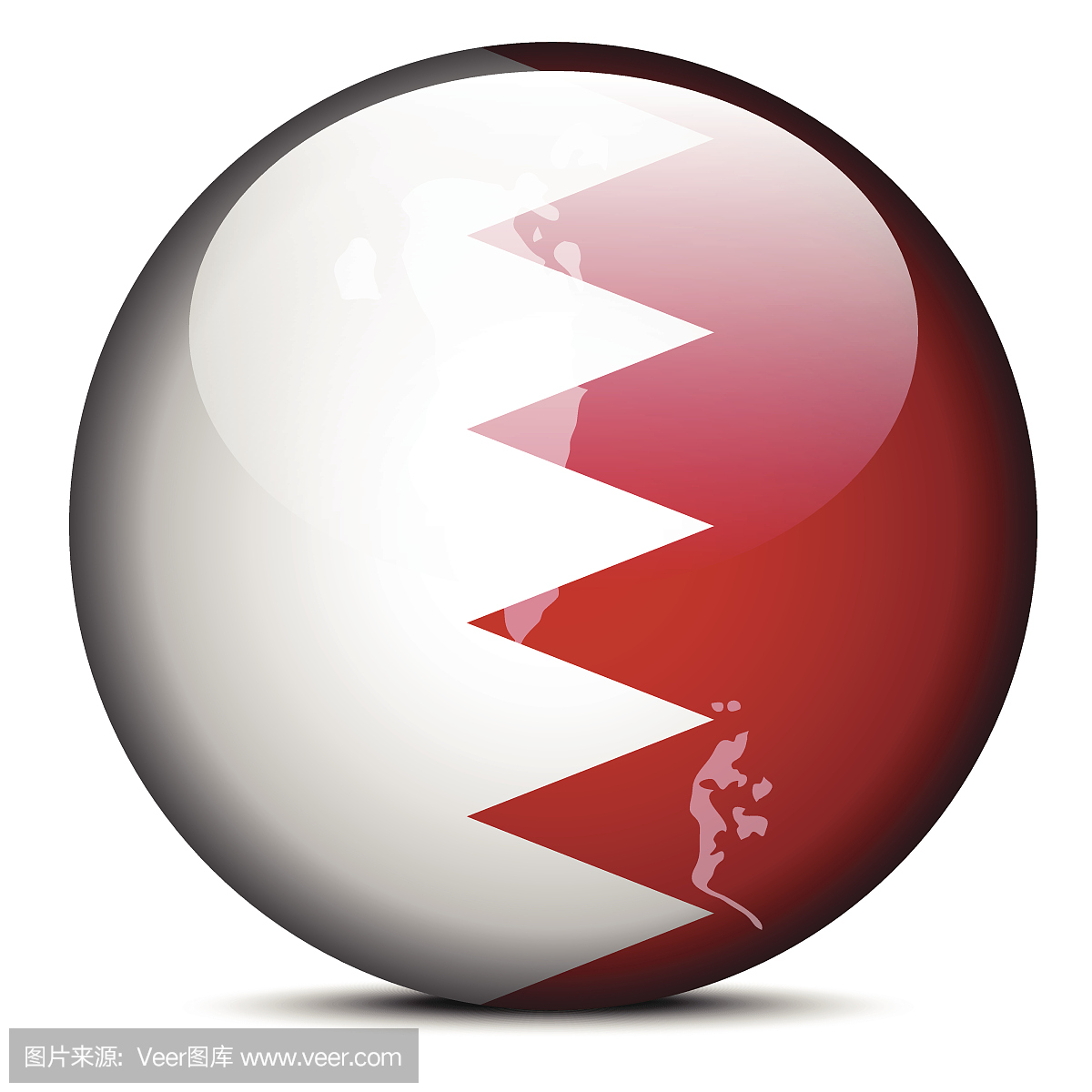 地图在巴林王国的国旗按钮