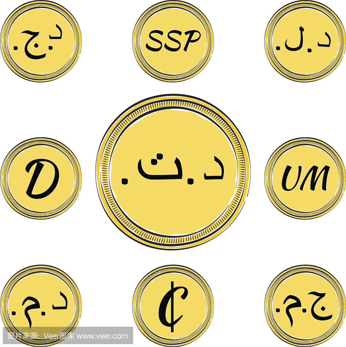设有北非和西非货币符号