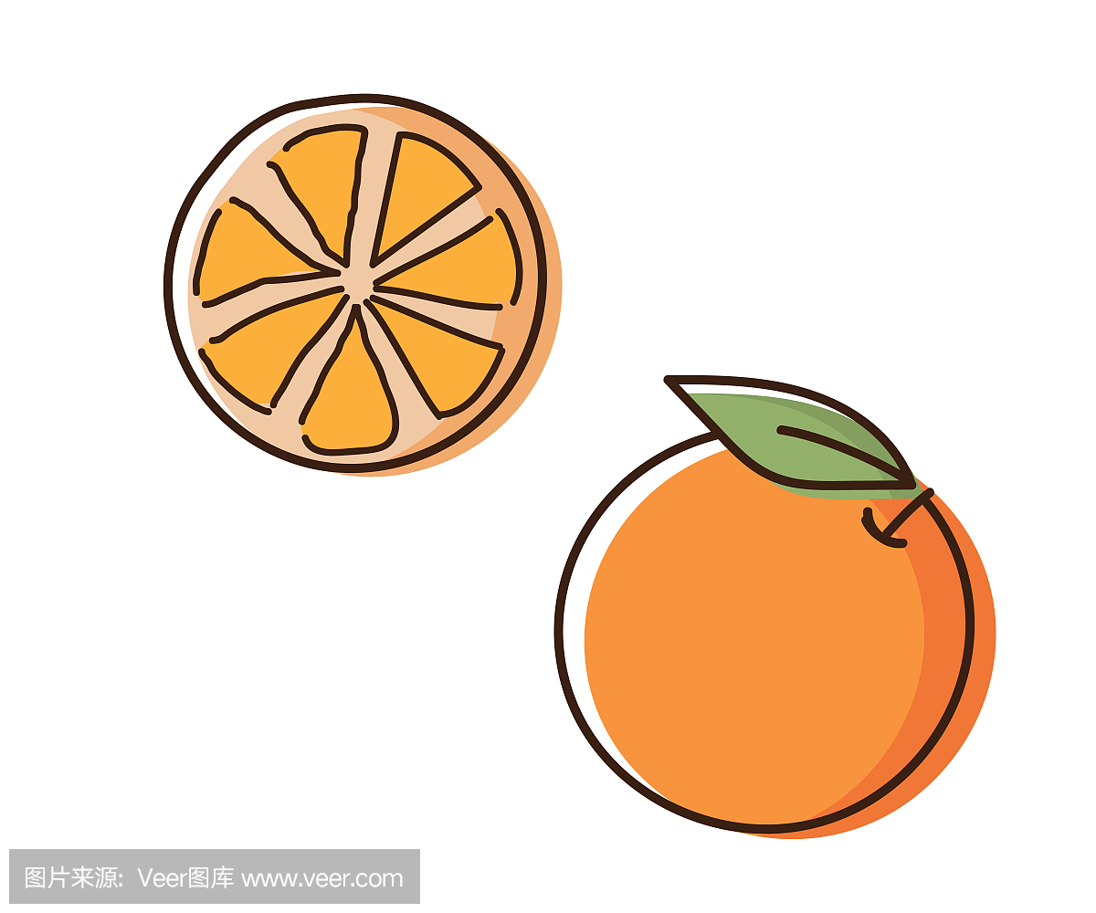 香甜的橘子简笔画 香甜的橘子的简笔画_简笔画-绘画者图库