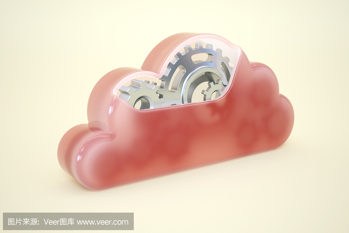 云计算。云和齿轮