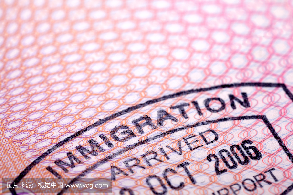 抵达,护照印章,英文字母,图像